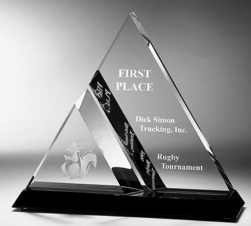 Achievement Dual Triangle Acrylic with Black Acrylic Base