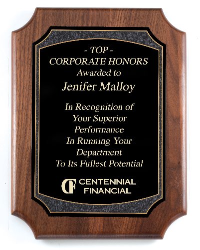 American Genuine Walnut Plaque with Satin Finish