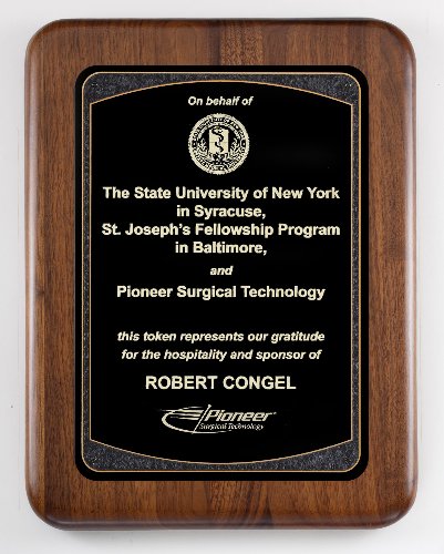 American Genuine Walnut Plaque with Satin Finish