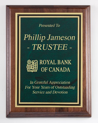 American Genuine Walnut Plaque with Satin Finish