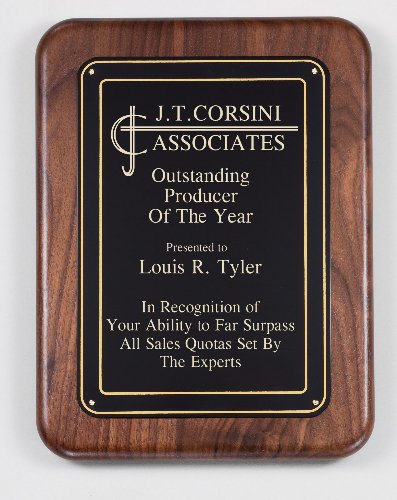 American Genuine Walnut Plaque with Satin Finish