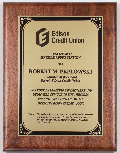 American Genuine Walnut Plaque with Satin Finish