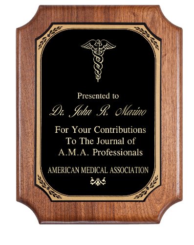 American Genuine Walnut Plaque with Satin Finish