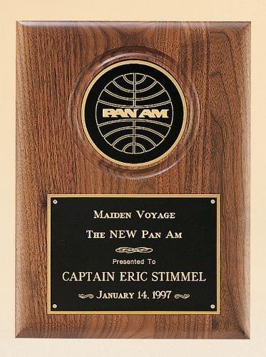 American Walnut Plaque with 4 Engravable Disk
