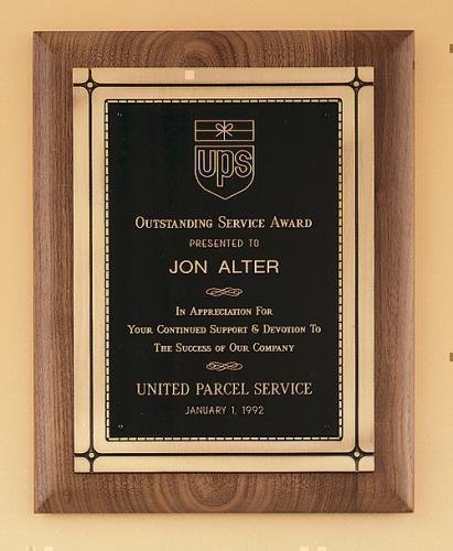 American Walnut Plaque with Antique Bronze Frame