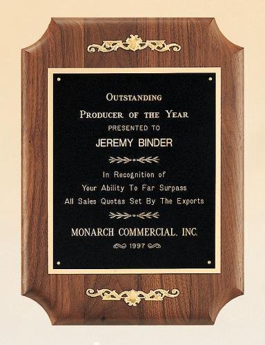 American Walnut Plaque with Decorative Accents