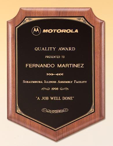 American Walnut Shield Plaque