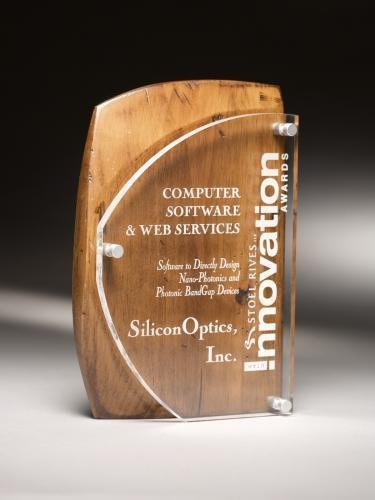 Artisan Rustic Brown Alder Wood Acrylic Award