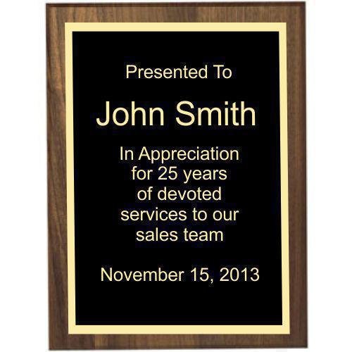 Bevel Solid Walnut Plaque