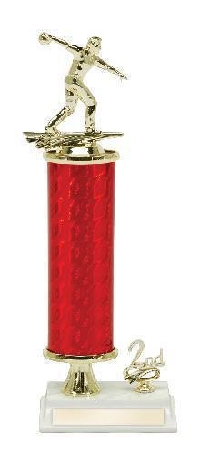 Bowling Male Single Column with Trim Trophy