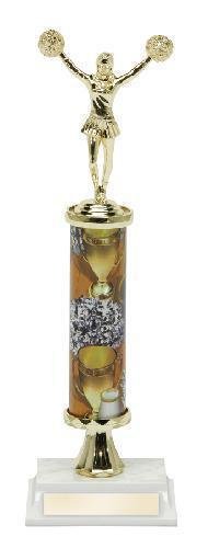 Cheerleader Single Column Trophy