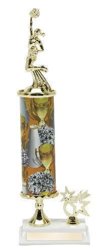 Cheerleader Single Column with Trim Trophy