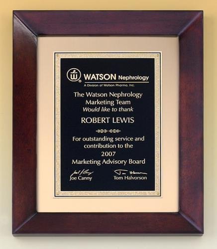 Cherry Finish Wood Frame Plaque