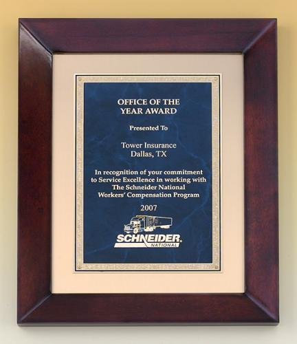 Cherry Finish Wood Frame Plaque