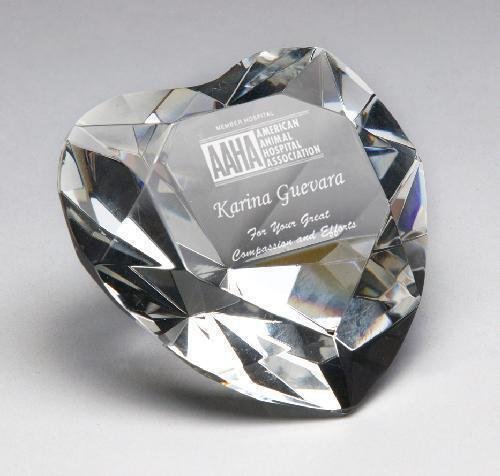 Corporate Crystal Heart Desk Accessory