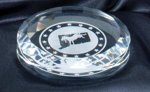 Crystal Round Paper Weight 3.5