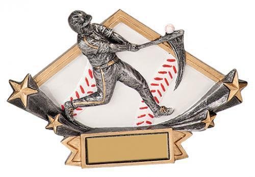 Diamond Star Plate Resin Trophy -Baseball