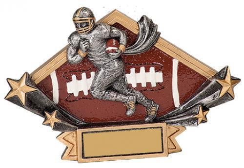Diamond Star Plate Resin Trophy -Football