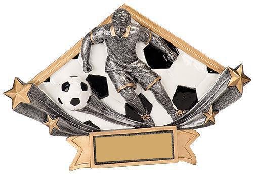 Diamond Star Plate Resin Trophy -Soccer Male