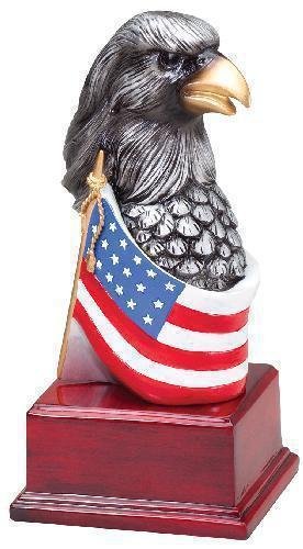 Eagle Head and Flag With Cherry Base