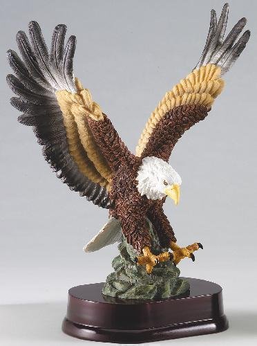 Eagle In Flight On Wood Base