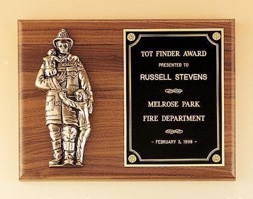 Fireman Plaque with Antique Bronze Finish Casting.