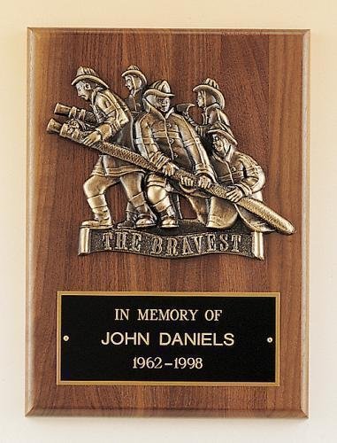 Fireman Plaque with Antique Bronze Finish Casting.