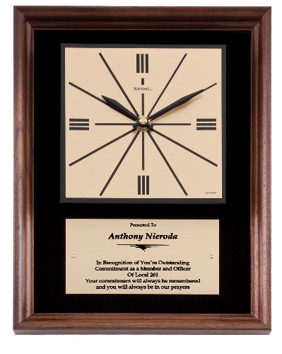 Genuine Walnut Clock Plaque