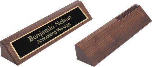 Genuine Walnut Desk Wedge Name Plates