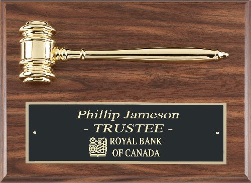 Genuine Walnut Gavel Plaque
