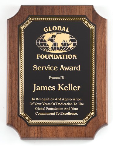 Genuine Walnut Plaque with Satin Finish