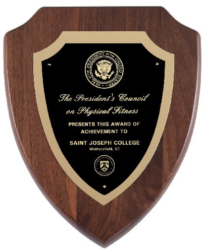 Genuine Walnut Shield  Plaque with Satin Finish