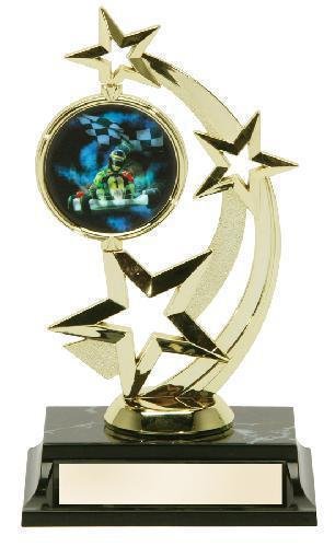 Go-Kart Shooting Star Mylar Holder Trophy