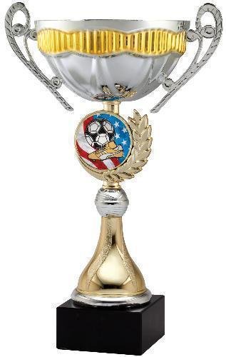 Gold and Silver Metal Cup with 2 Mylar Area on Base