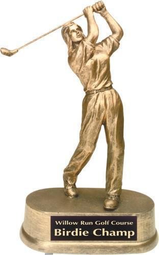 Gold Resin Trophy -Golfer Female