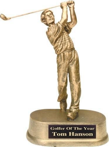 Gold Resin Trophy -Golfer Male