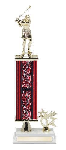 Golfer Female Single Column with Trim Trophy