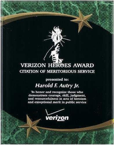 Green Marble Shooting Star Acrylic Award Recognition Plaque