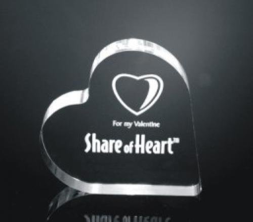 Heart Shaped Paper Weight Acrylic Award