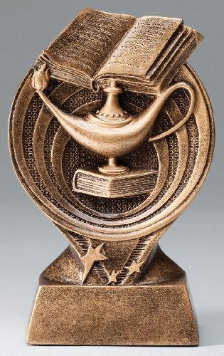 Lamp Of Knowledge Resin Trophy