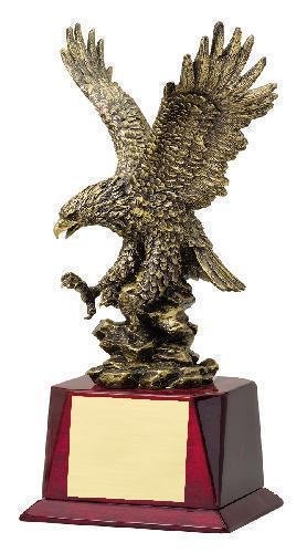 Landing Eagle On Wood Base