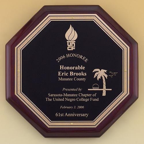 Octagonal Rosewood Piano Finish Plaque