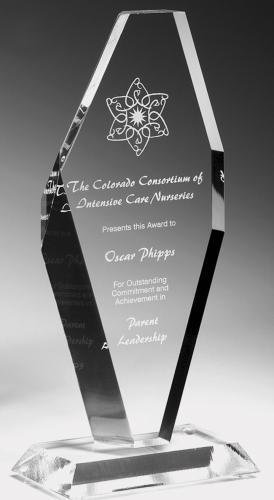 Offset Diamond Clear Acrylic Award