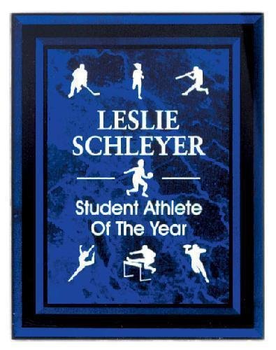 Purple Marble Border Clear Acrylic Award Plaque