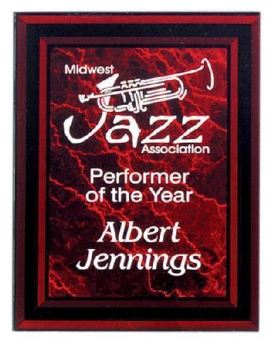 Red Marble Border Clear Acrylic Award Plaque