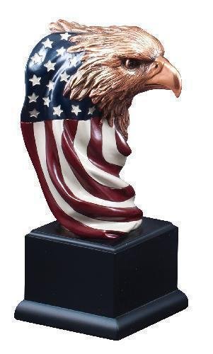 Resin Eagle Head On Flag