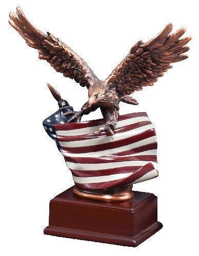 Resin Eagle With Flag