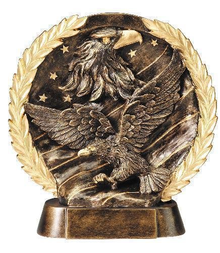 Resin Plate -Eagle On Flag
