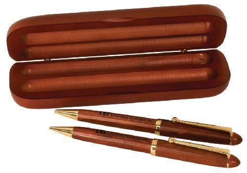 Rosewood Pen, Pencil & Case Set