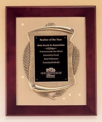 Rosewood Piano Finish Frame Plaque with Cast Relief